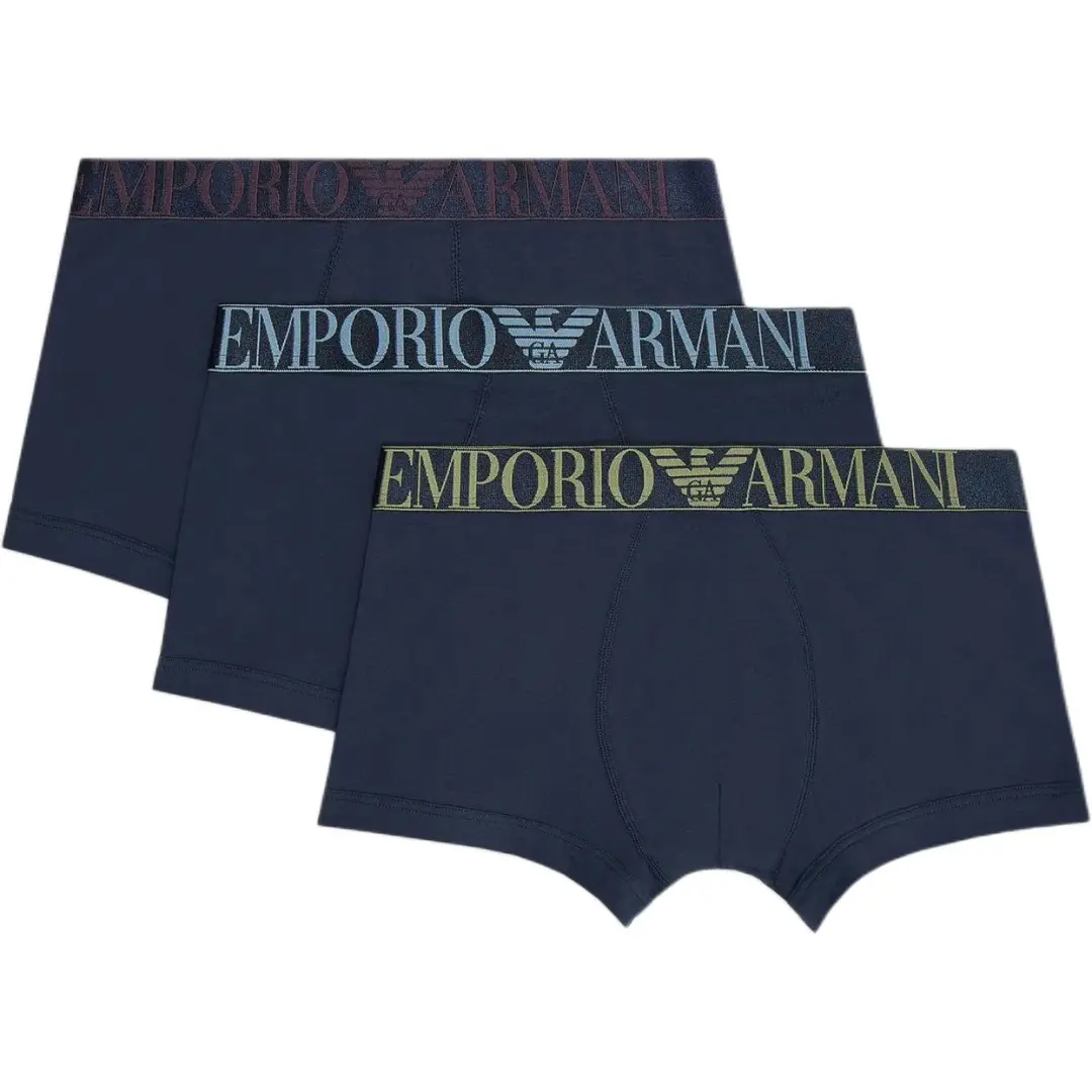 EMPORIO ARMANI Three pack Of Asv Shiny Logoband Organic cotton Boxer Briefs