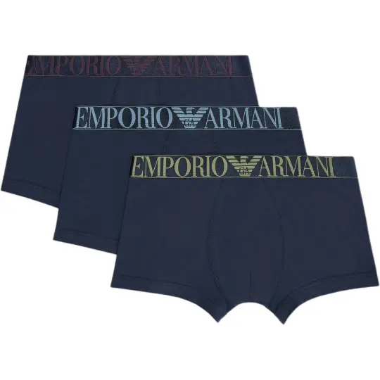 EMPORIO ARMANI Three pack Of Asv Shiny Logoband Organic cotton Boxer Briefs