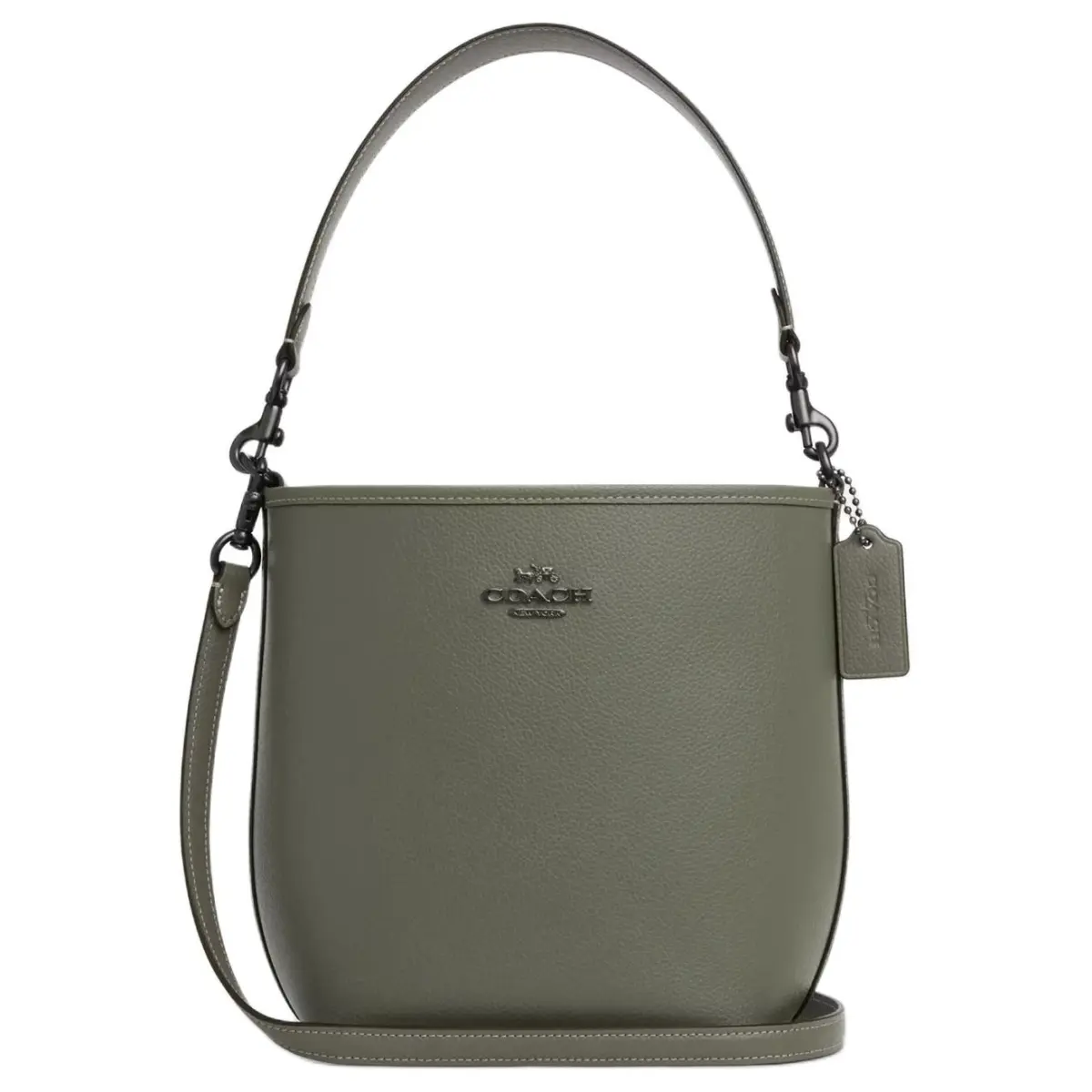 COACH City Bucket Leather Bucket Bag, Portable Crossbody Bag, Shoulder Bag Small Women's Green