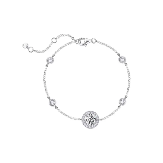 FANCI 925 Silver Set With Precious Stones Bracelets Women's