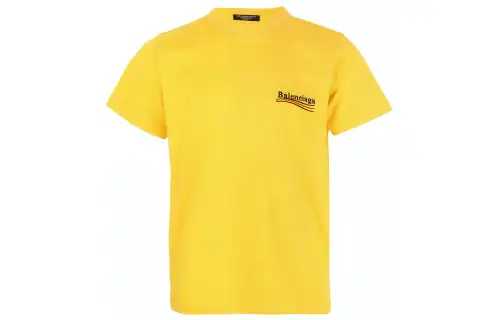 Balenciaga T Shirt Regular Fit Men's Yellow