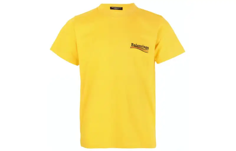 Balenciaga T Shirt Regular Fit Men's Yellow