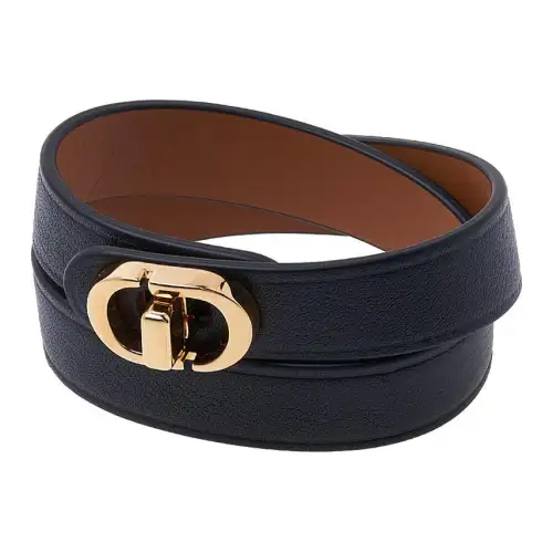 DIOR Cow Leather Wristbands Women's Black