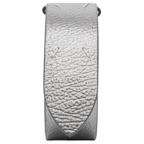 Maison Margiela Letter Decoration Calfskin Leather Belts Women's Metal Gray Width 4.5CM