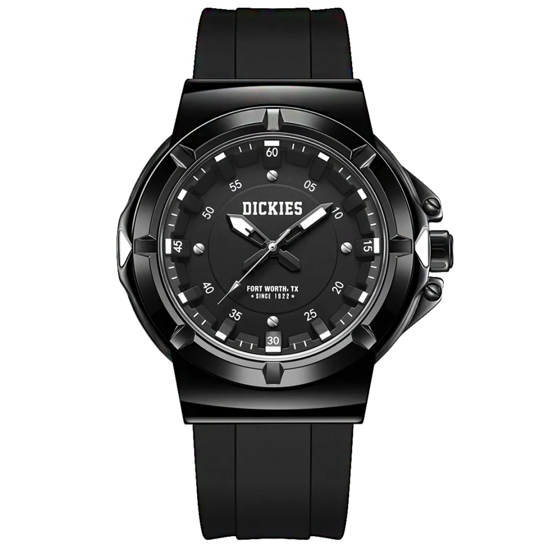 Dickies Fresh Look Collection Wrist Watches Quartz Movement Silicone Strap Black Dial Unisex