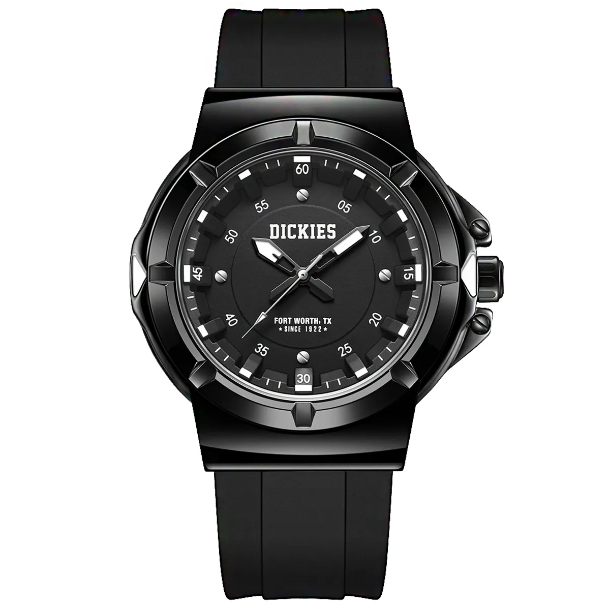 Dickies Fresh Look Collection Wrist Watches Quartz Movement Silicone Strap Black Dial Unisex