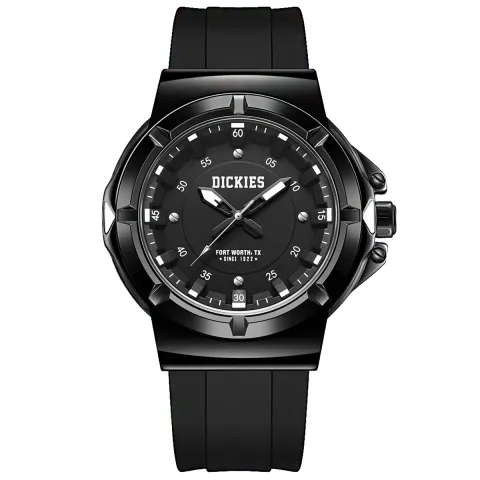 Dickies Fresh Look Collection Wrist Watches Quartz Movement Silicone Strap Black Dial Unisex