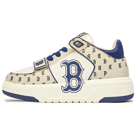 MLB Chunky Liner Skateboard Shoes Unisex Mid-Top Brown White Blue