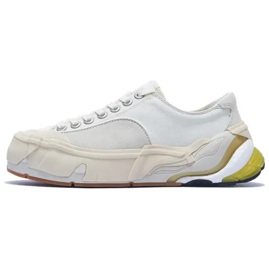 LiNing Wuji Skateboard Shoes Women's Low-Top Cream White
