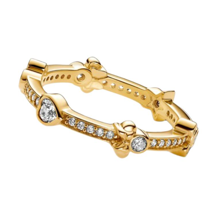 Pandora Pandora, design golden ring with zircon