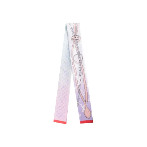 LOUIS VUITTON Minimalist Fashion Mulberry Silk Scarves Women's Blue Pink