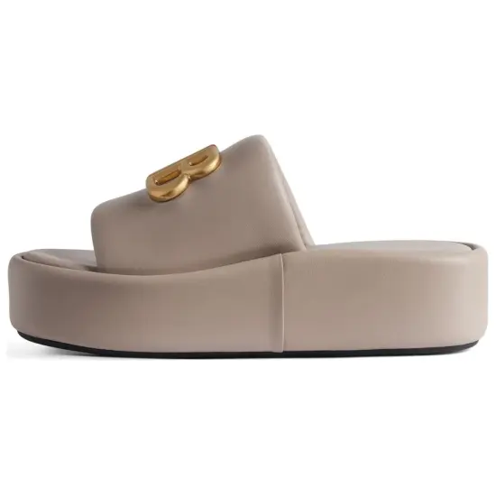 Balenciaga Rise Slide Slippers Women's Beige