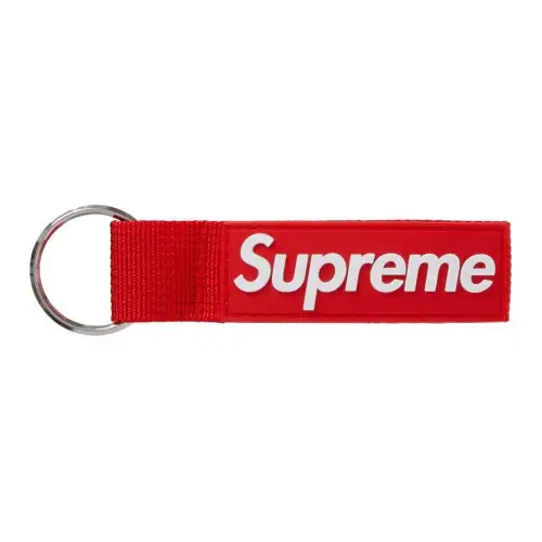 Supreme Rubber Keychains Unisex Red