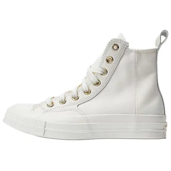 Converse Chuck Taylor All Star Skateboard Shoes Unisex High-Top White Gold