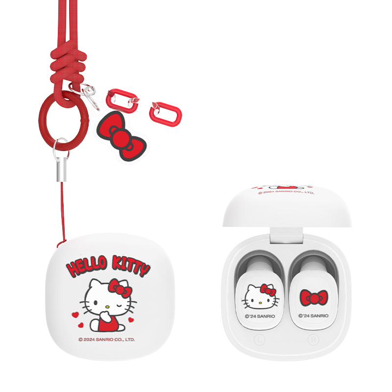 Hello Kitty Hello Kitty Sanrio Fruit Story Series JS-0100 Sugar Cube Lanyard Model Compact and Portable Sound and Picture Synchronization Applicable for Apple and Android In-Ear Passive Noise Reduction Bluetooth Headset