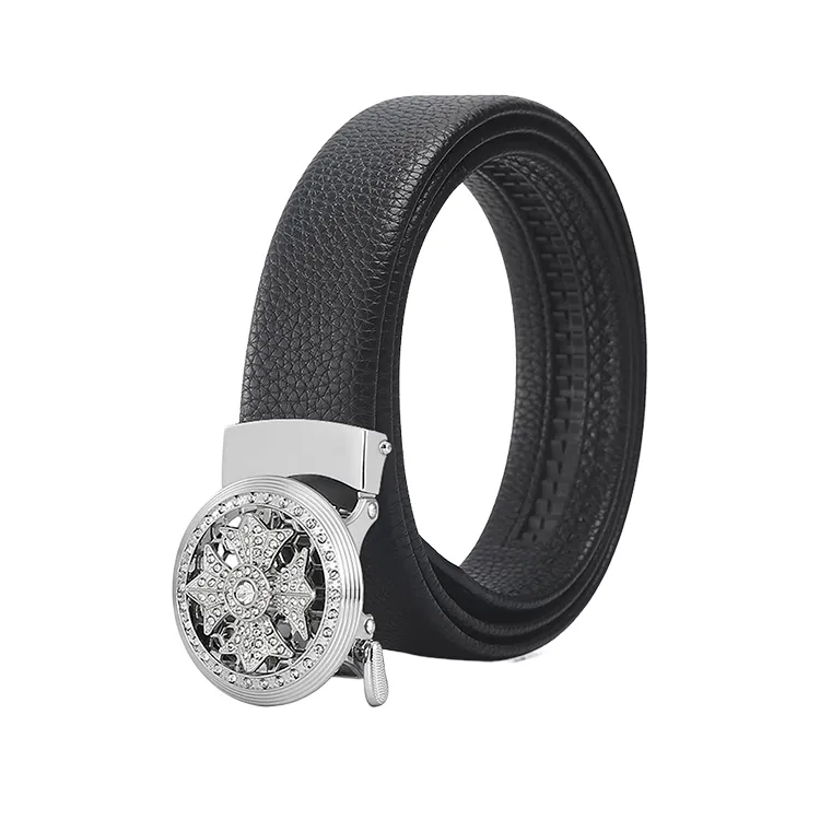 XNKW Cow Leather Belts Men's Width 3.5cm