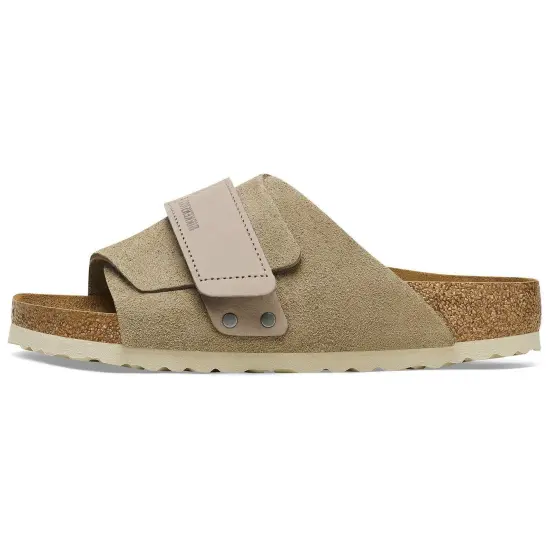 Birkenstock Kyoto Nubuck Suede Leather Sandals 'Taupe'