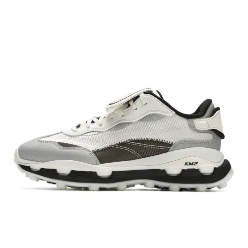 FILA KM2 Abrasion Resistant Low top Casual Shoes Women's White Gray Black