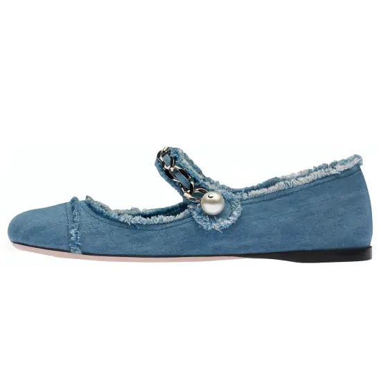 MIU MIU Women's Casual Shoes Women's Denim Blue