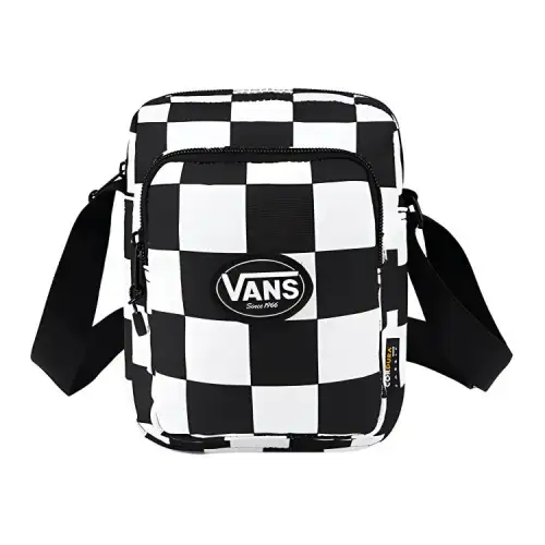 Vans Polyester Shoulder Bag, Crossbody Bag Regular Unisex Black White