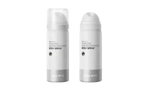 SOUL MAN Deodorant Spray Men's Exclusive Dry And Fresh Odor Removal Underarm Cooling Fresh Refreshing Deodorant 50ml*2