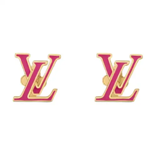 Louis Vuitton 2023 Plated Enamel Lv Iconic Push Back Earrings costume earrings