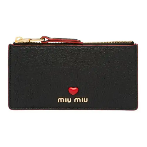 MIU MIU Madras Leather Clutch Women's Black