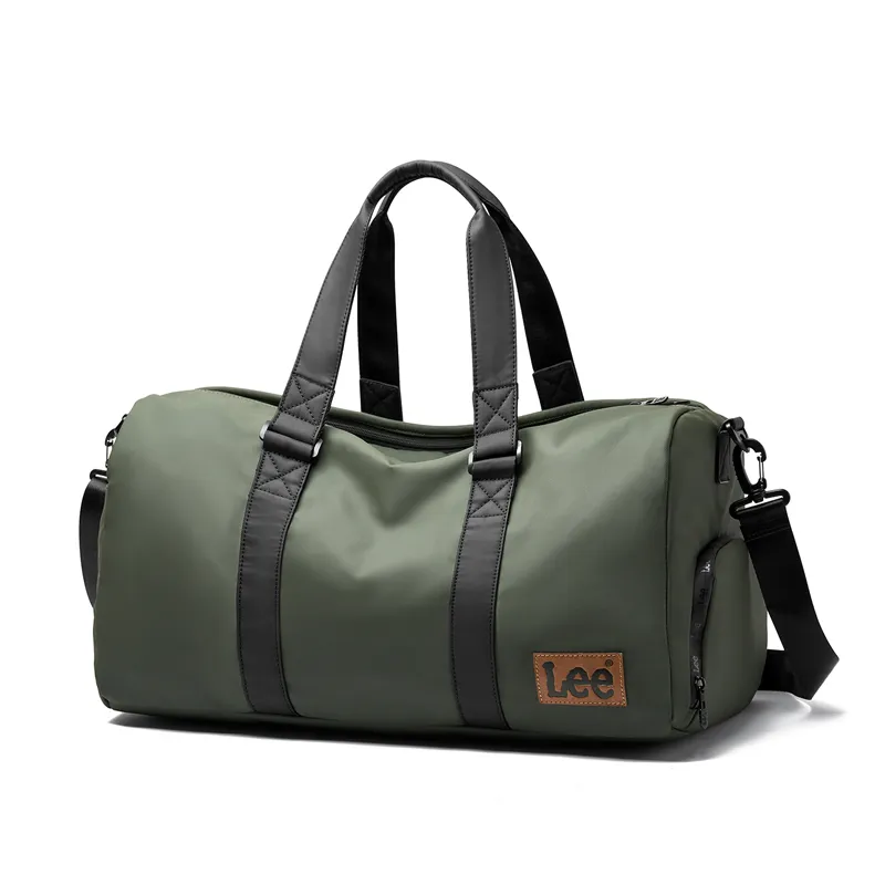 Lee PVC Crossbody Gym Bag Large Unisex Olive Green