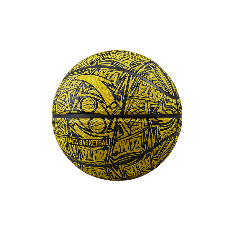 Anta Rubber Basketball All Over Print Yellow Size 7 Training Unisex