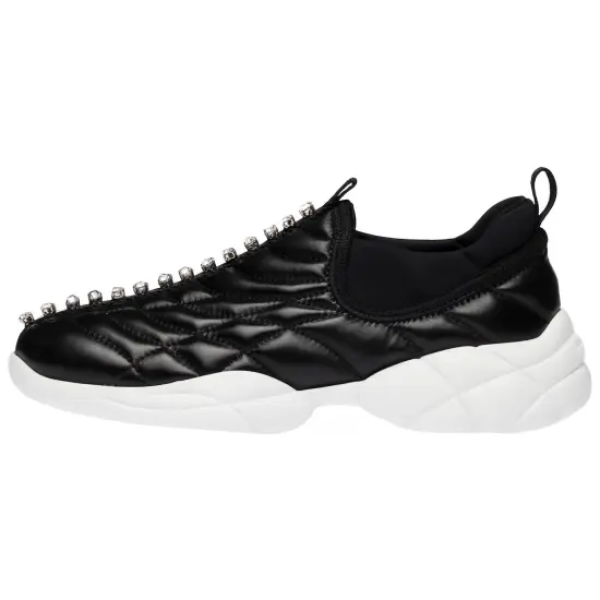 MIU MIU Nappa Cushioned Slip-Resistant Low-Top Casual Shoes Women's Black