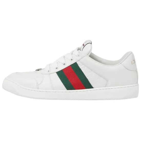 GUCCI Screener Dusty Shoes Skateboard Shoes Men's White Green