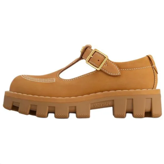 LOUIS VUITTON Mary Jane Shoes Men Brown