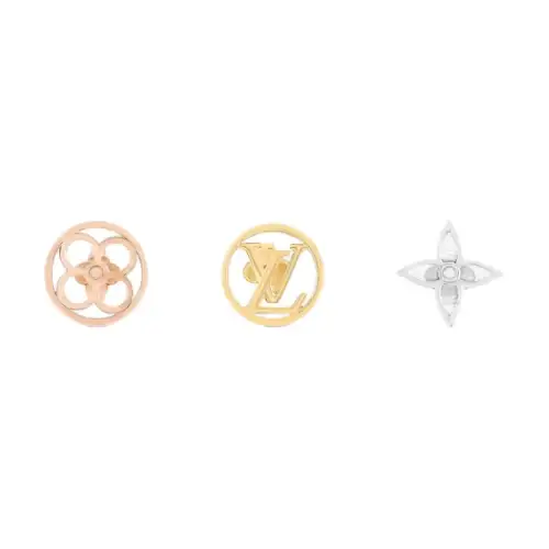 LOUIS VUITTON Metal Stud Earrings Women's Gold/Rose Gold/Silver