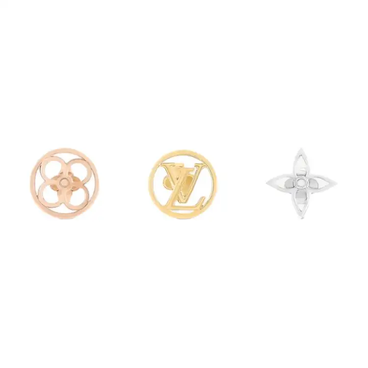 LOUIS VUITTON Metal Stud Earrings Women's Gold/Rose Gold/Silver