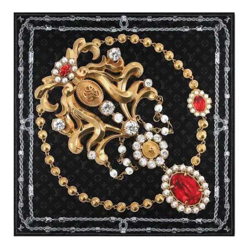 LOUIS VUITTON Lv Dynasty Brooch Silk Square