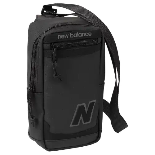 New Balance Polyurethane Shoulder Bag, Crossbody Bag Regular Men's Black