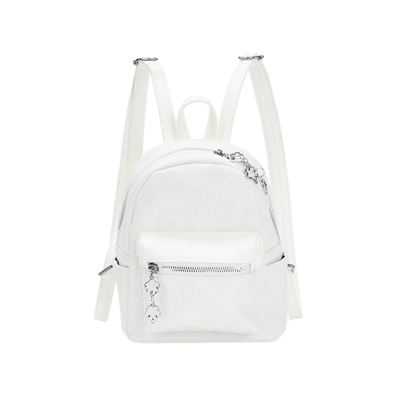 MARKANGARO Fabric Backpack Small Unisex White/Black