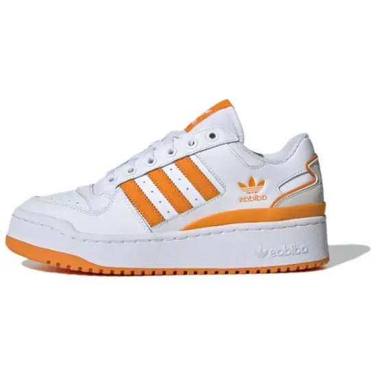 Adidas Originals FORUM BOLD STRIPES Skateboard Shoes Unisex Low-Top White Orange