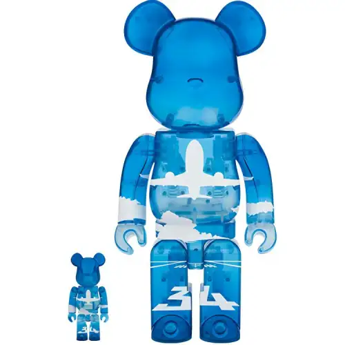 BE@RBRICK X ANA All Nippon Airways Transparent Blue Sky Collection Trendy Figure 7cm/28cm 100%+400%