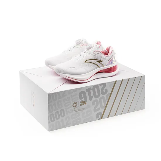 ANTA Running Shoes Men Low-Top Pure White/Metal Gold