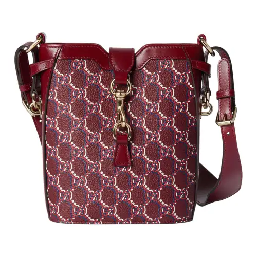 GUCCI Leather Bucket Bag, Shoulder Bag, Crossbody Bag Mini Women's Red