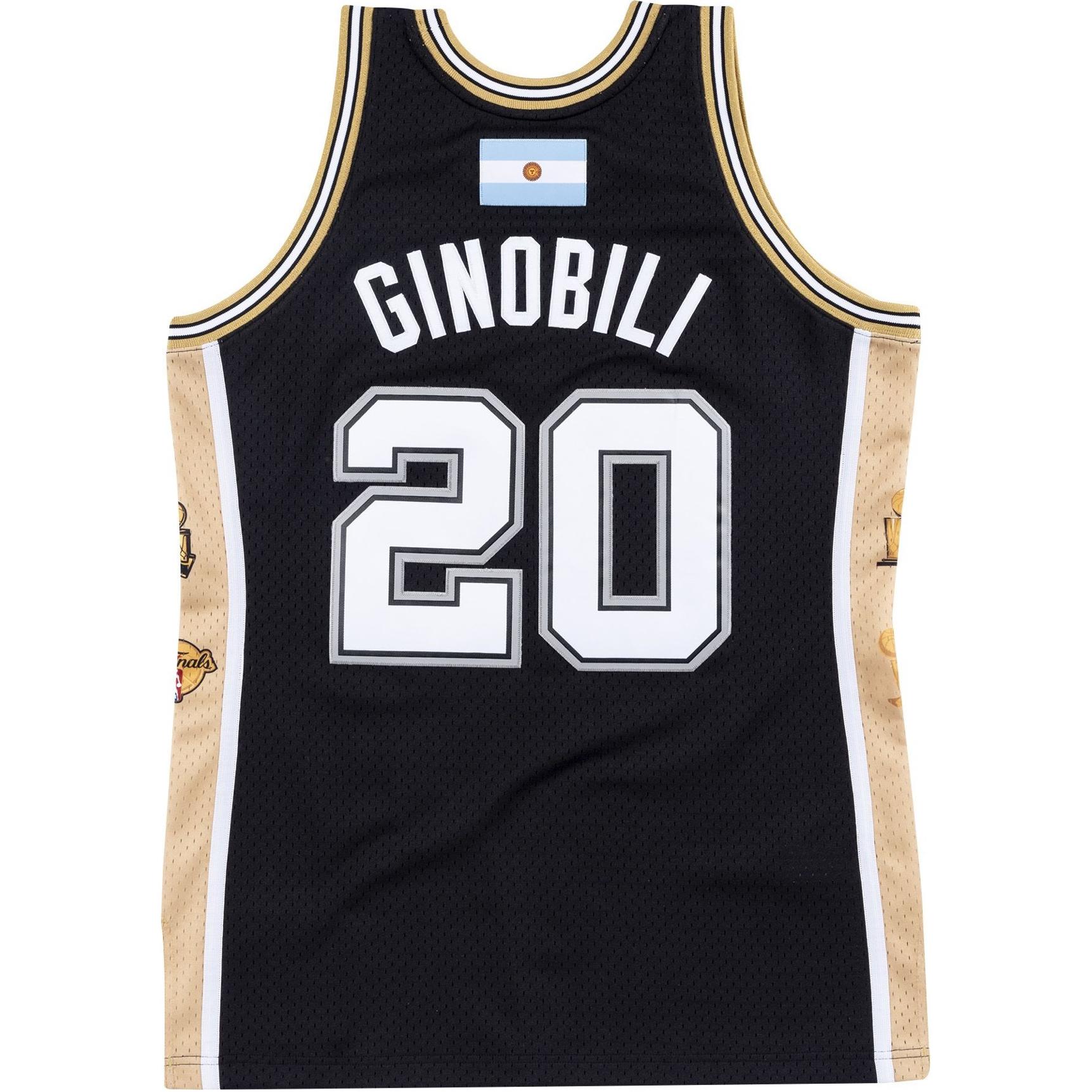 Mitchell Ness 2002 2018 Hardwood Classics Manu Ginobili San Antonio Spurs Retirement Swingman Jersey