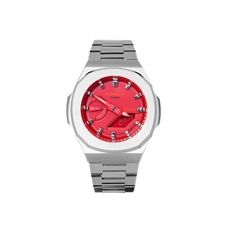 CASIO Unisex Liquid Crystal/Analog Dual Display Series 48.5mm Red Watch
