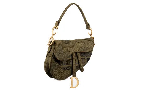 DIOR Saddle Canvas Saddle Bag Handbag, Shoulder Bag Women's Green