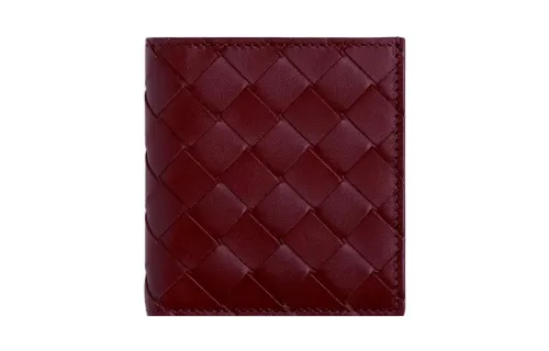 Bottega Veneta Calfskin Card Holder, Wallet Men's Red