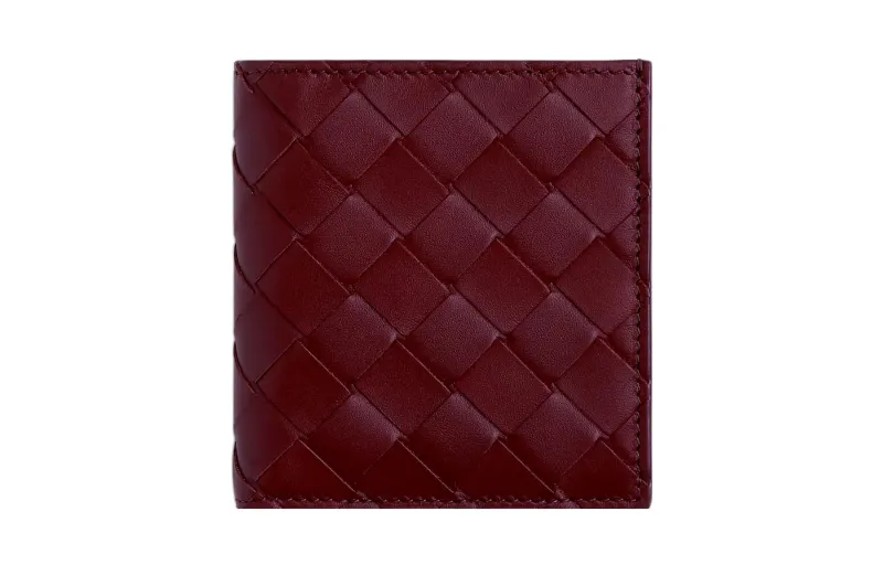 Bottega Veneta Calfskin Card Holder, Wallet Men's Red