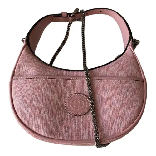 GUCCI Blended Material Crescent Bag Shoulder Bag Unisex Pink