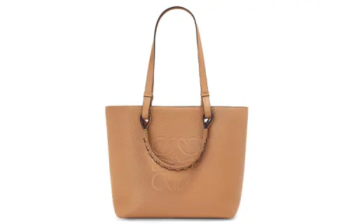 LOEWE Anagram Cow Leather Tote Bag, Shopping Bag, Handbag Women's Toffee