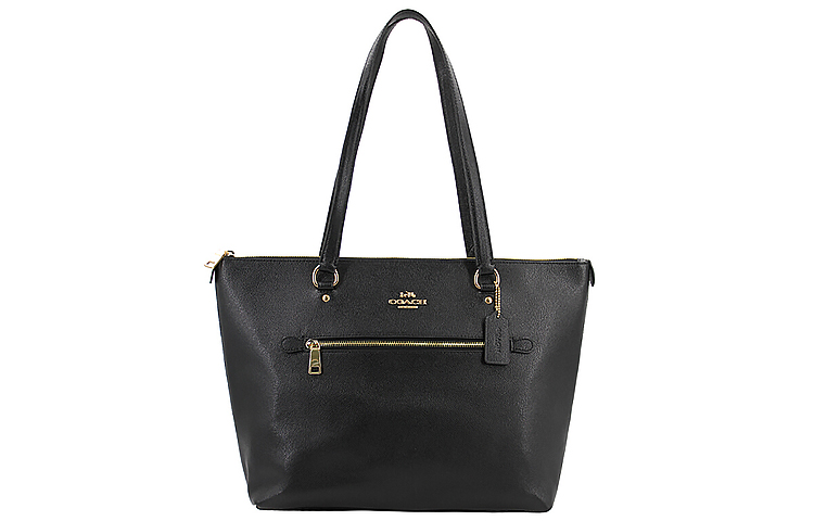 COACH Gallery Leather Tote Bag, Shopping Bag, Handbag, Shoulder Bag Women's Black