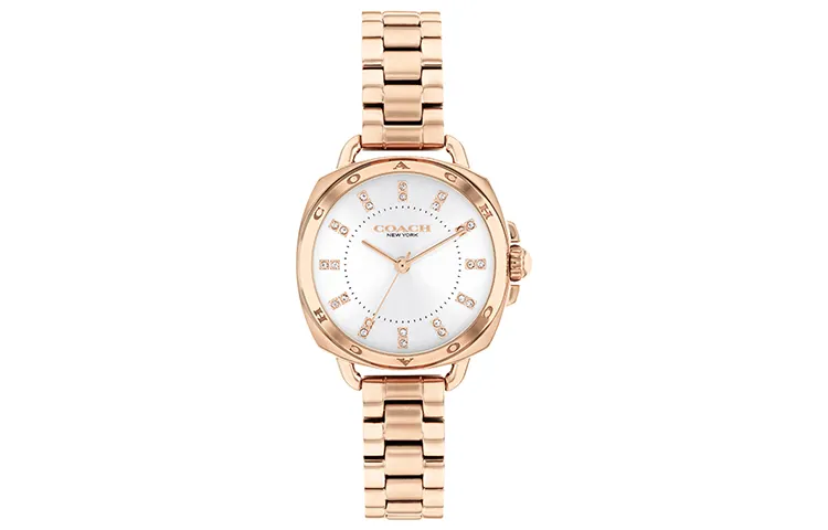 COACH TATUM Wrist Watches Quartz Movement Steel Strap 28mm White Dial Women's Watch